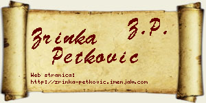Zrinka Petković vizit kartica